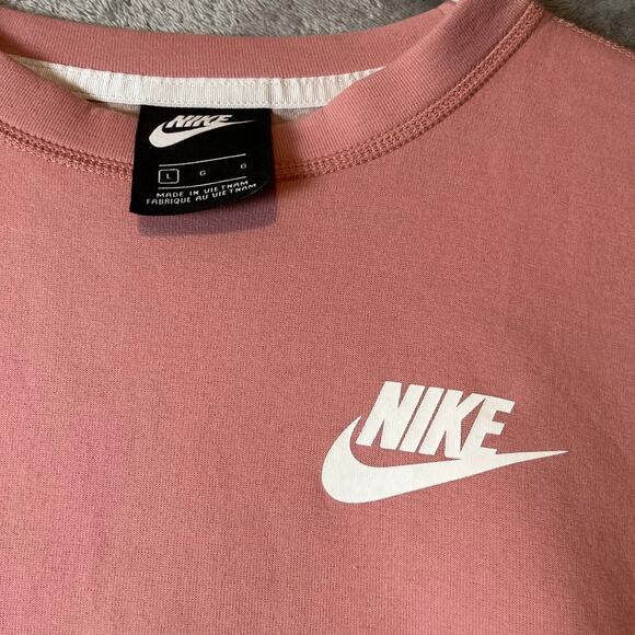 Nike Sportswear Tech Fleece Women's Crewneck Pullover Pink White Size Large - Picture 5 of 8
